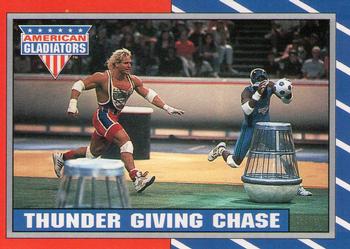 1991 Topps American Gladiators #6 Thunder Giving Chase Front